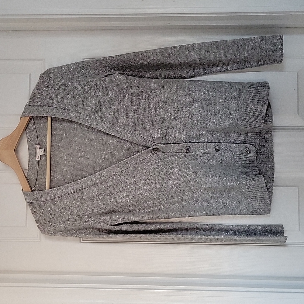 Silver Gray Gap Button Up Cardigan Sweater Womens Size Small